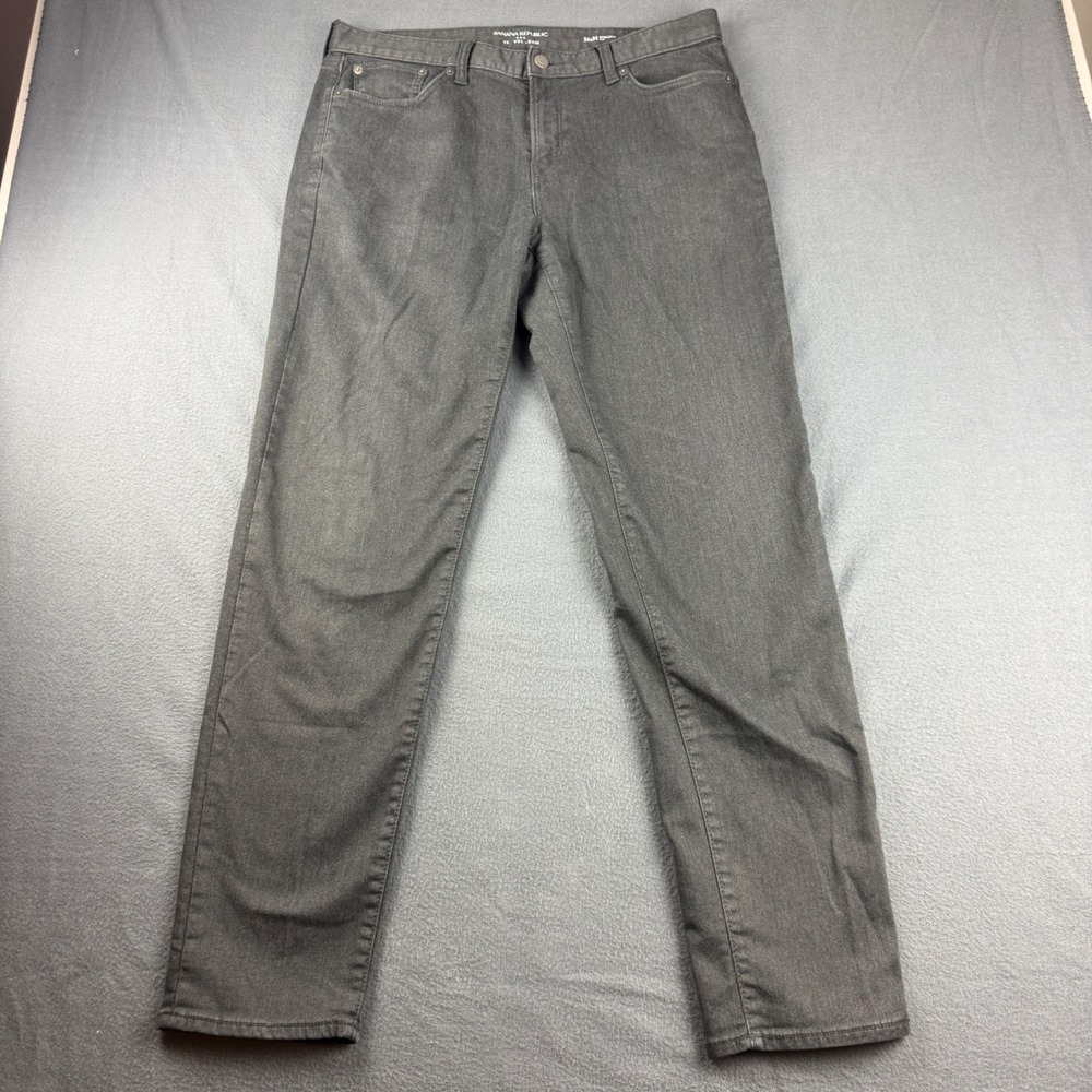 Banana Republic Traveler Jeans Mens 34x34 (Fits 35x32) Gray Athletic Fit Stretch
